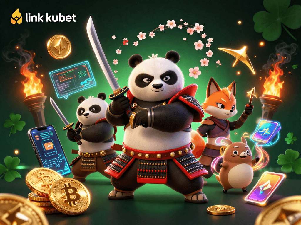 Engage with exciting games at link kubet, showcasing unique characters and vibrant casino elements.