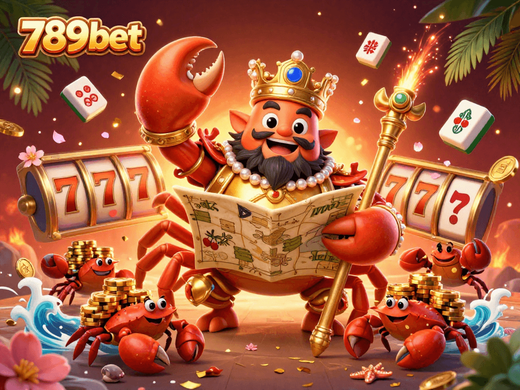 Experience exciting wins at 789bet with the majestic golden crab emperor and vibrant casino elements.