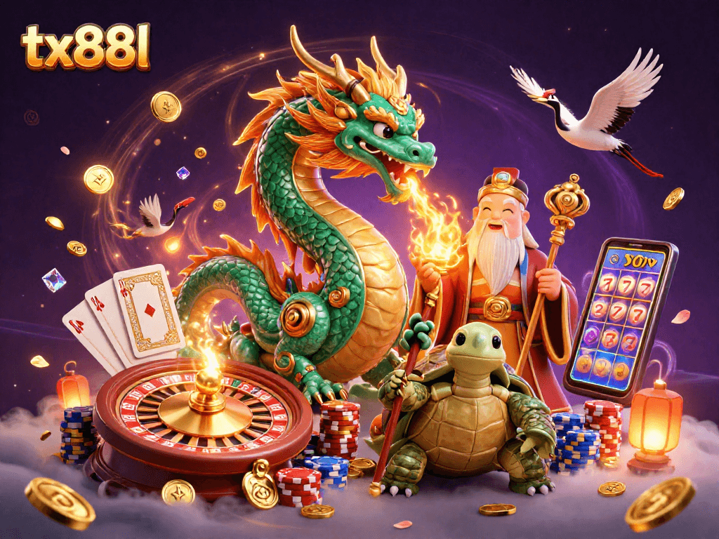 Experience thrilling gaming at tx88l with vibrant characters and dynamic casino elements.