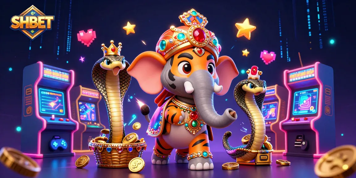 Play exciting casino games at SHBET featuring a dazzling 3D maharaja tiger and dynamic gaming elements.