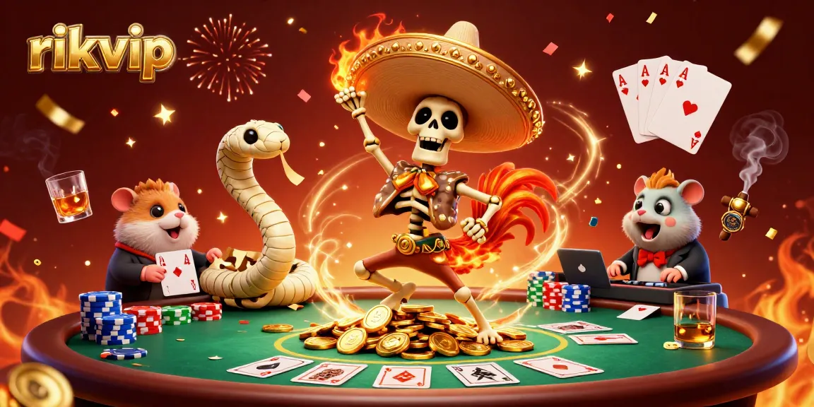 Join the fun at rikvip with a lively celebration of casino games and vibrant characters.