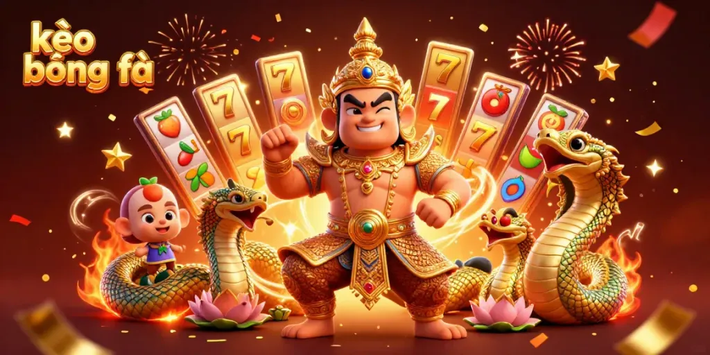 Engaging scene with kèo bóng đá characters spinning colorful slot reels, highlighting vibrant win opportunities.