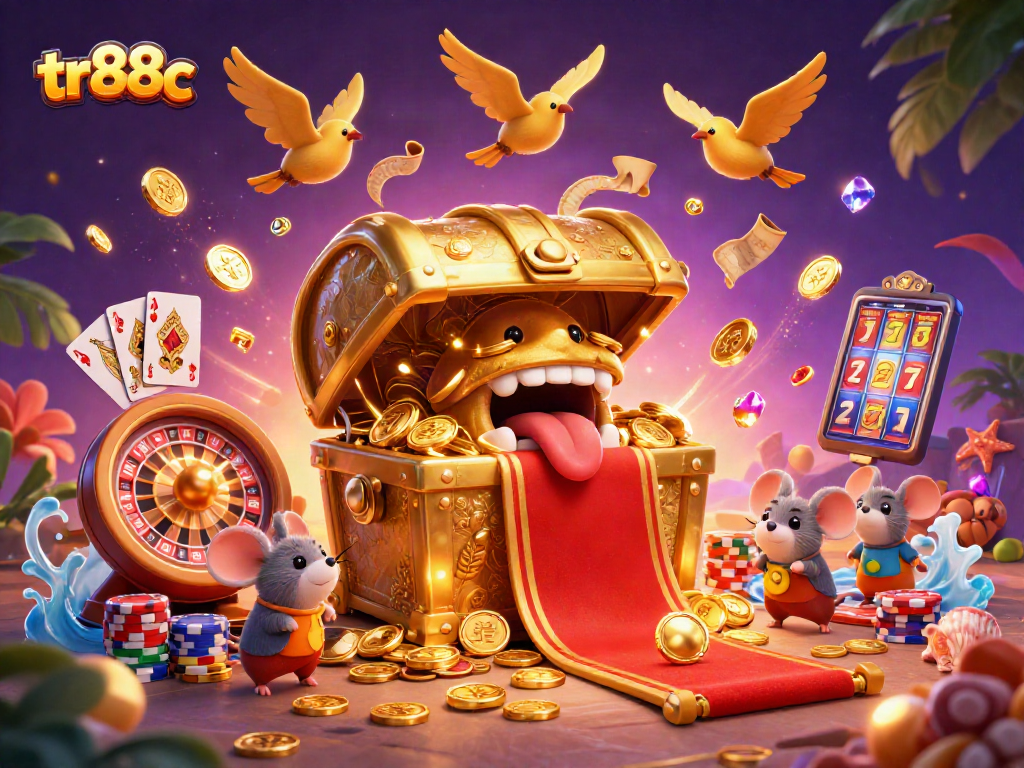 Experience thrills at tr88c with vibrant treasure chests and dynamic casino elements.