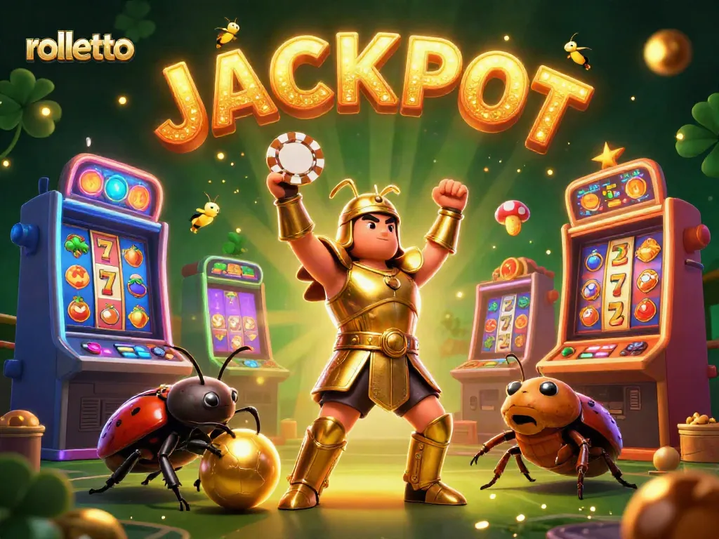 Experience the thrills of rolletto casino with 3D cartoon heroes celebrating a JACKPOT.