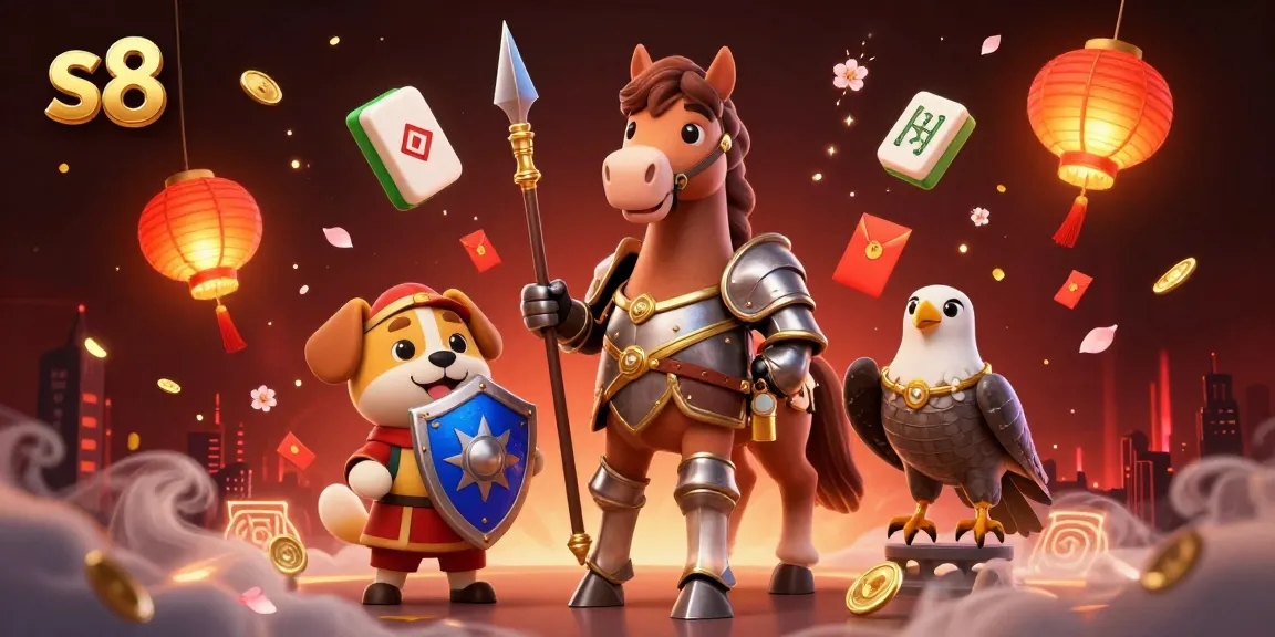 Experience thrilling gaming action with the vibrant s8 illustration, showcasing dynamic characters and festive elements.