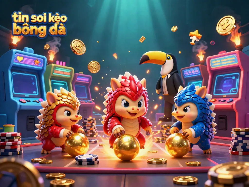 Engage in thrilling tin soi kèo bóng đá action with pangolins bowling through poker chips and dynamic gaming elements.