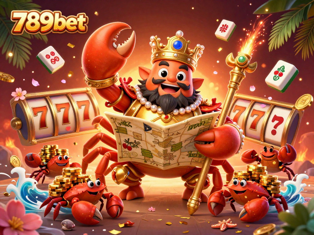 Experience exciting wins at 789bet with the majestic golden crab emperor and vibrant casino elements.
