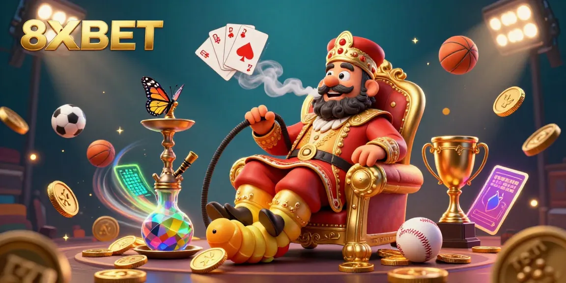 Experience thrilling sports betting action featuring 8XBET's dynamic casino scene with vibrant characters and game elements.