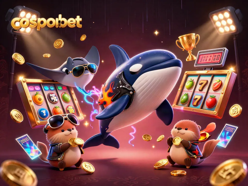 Experience the excitement of cosmobet casino with an animated scene showcasing vibrant characters and casino elements.