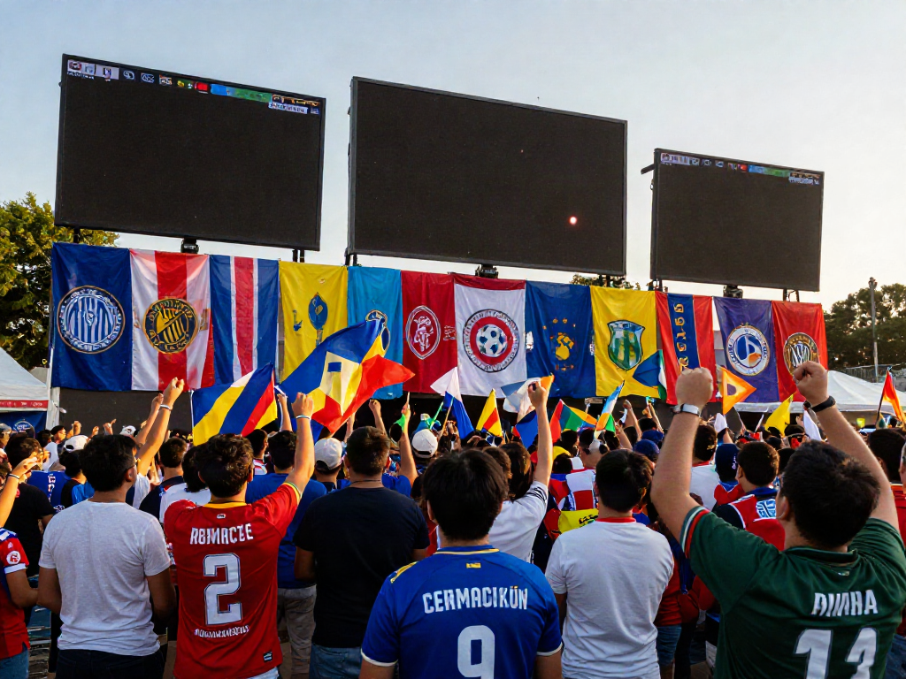Thapcamtv sports fans celebrating in a vibrant stadium atmosphere