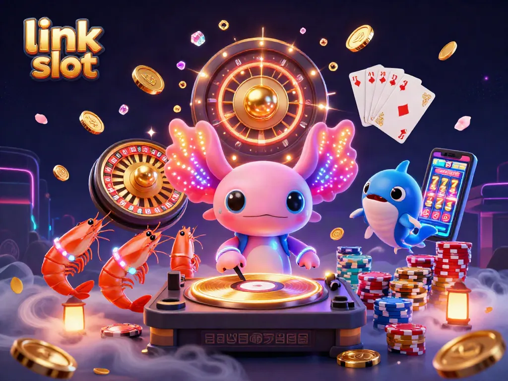 Play engaging slot games with vibrant visuals at link slot, featuring animated casino characters.