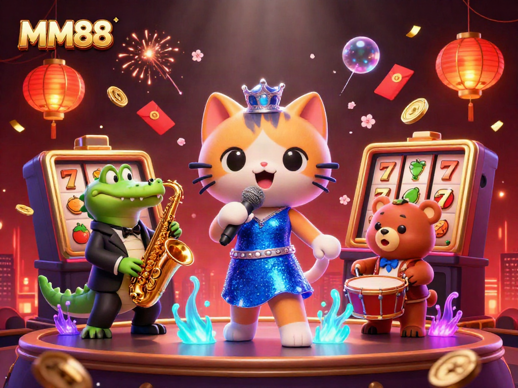 Engage in MM88 slot adventures with vibrant characters and dynamic casino elements.