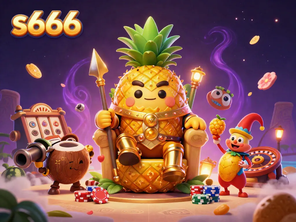 Experience the thrill of s666 in a dynamic beach casino scene with vibrant characters and casino elements.