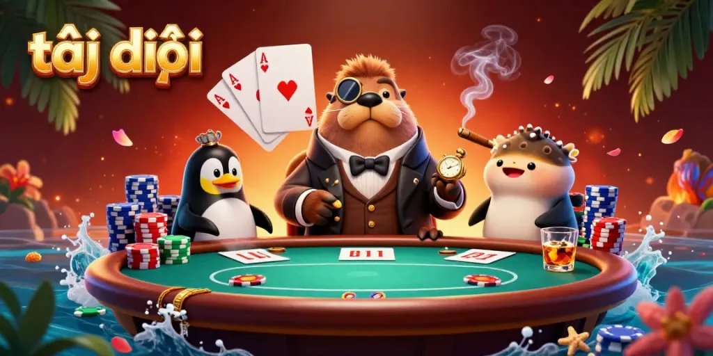 Experience underwater casino action at tại đây with a walrus and penguin dealer.