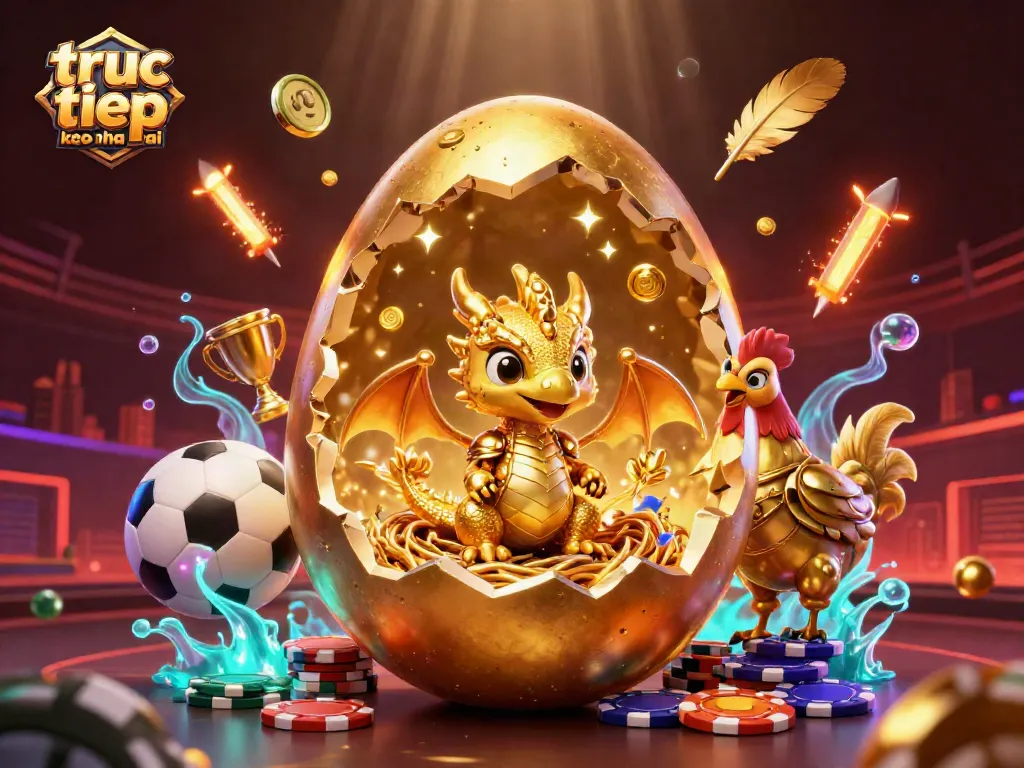 Bet on truc tiep keo nha cai with a golden dragon and vibrant casino elements showcasing exciting betting action.