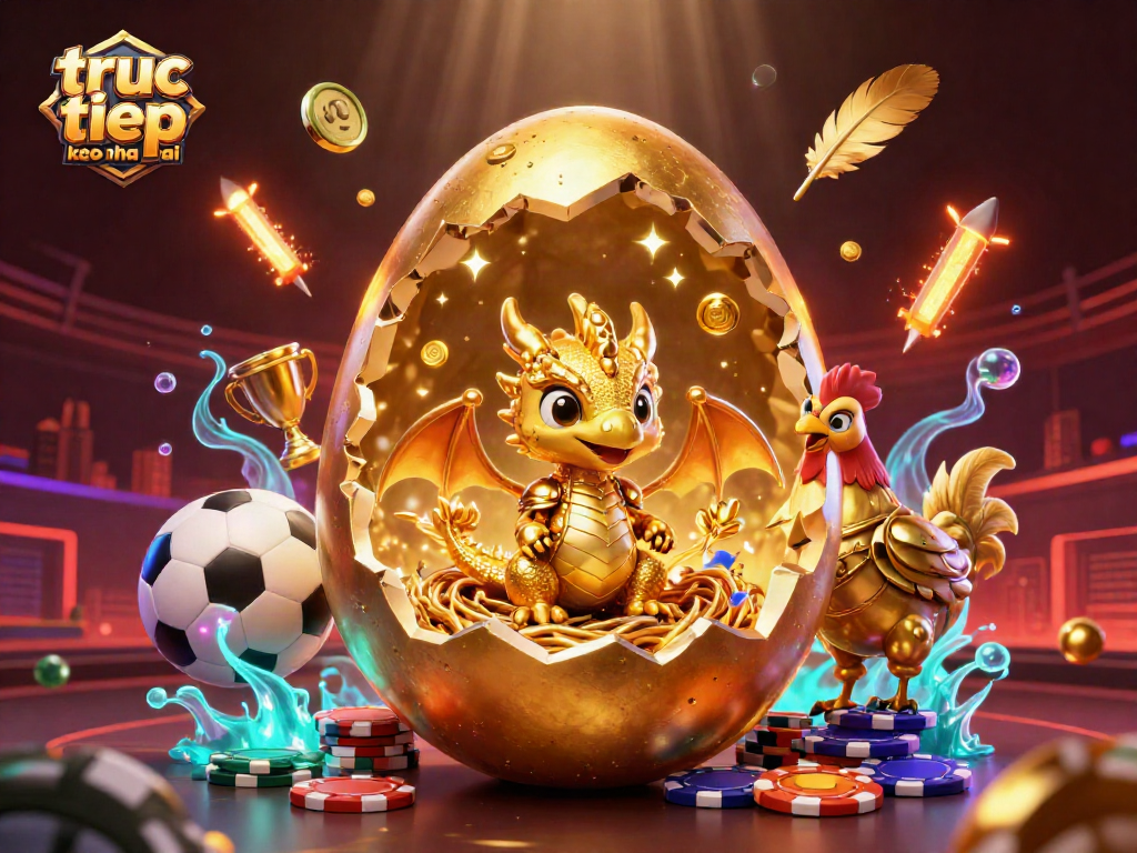 Bet on truc tiep keo nha cai with a golden dragon and vibrant casino elements showcasing exciting betting action.
