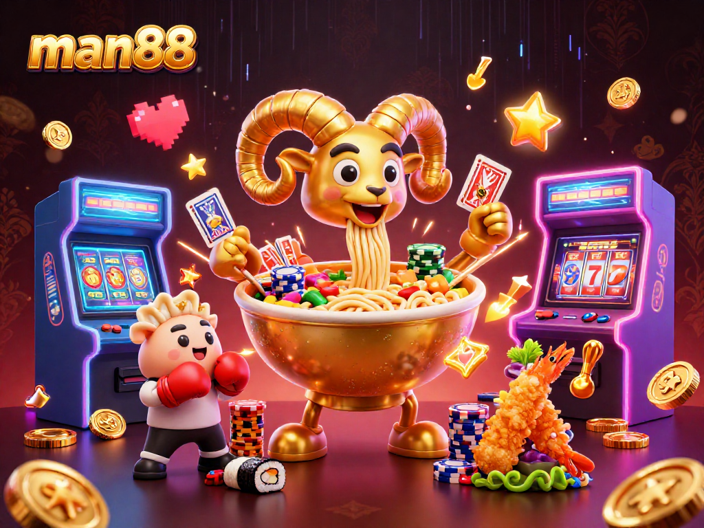 Experience exciting gameplay with man88's unique casino-themed characters and vibrant gaming elements!