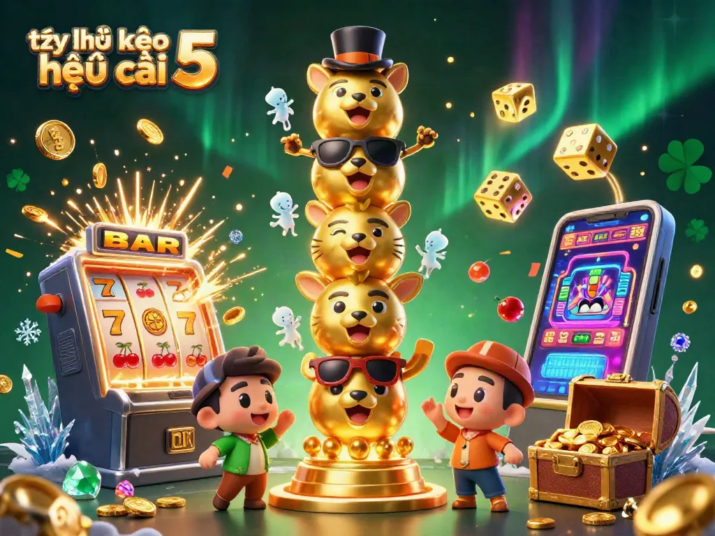 Experience thrilling ставки на tỷ lệ kèo nhà cái 5 with vibrant casino-themed 3D illustration.