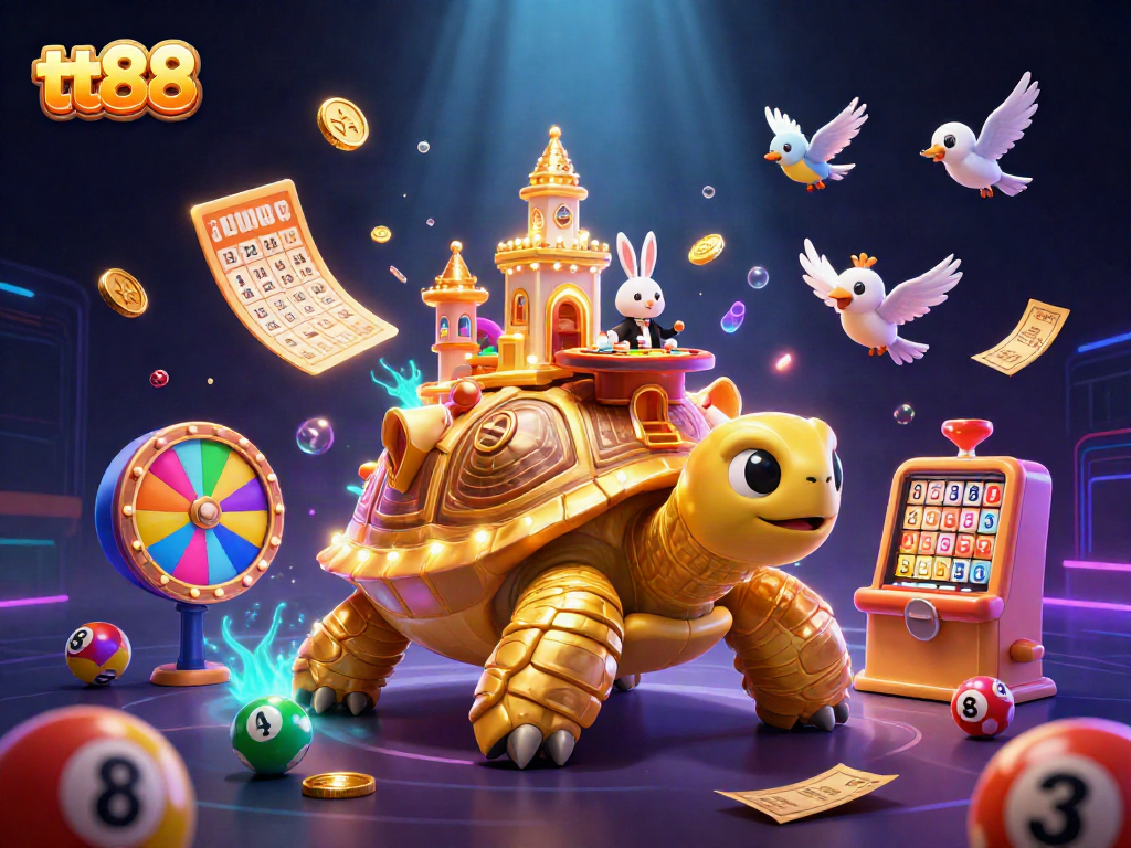 Experience the thrill of gambling with tt88 as the vibrant scene bursts with action and colorful excitement.
