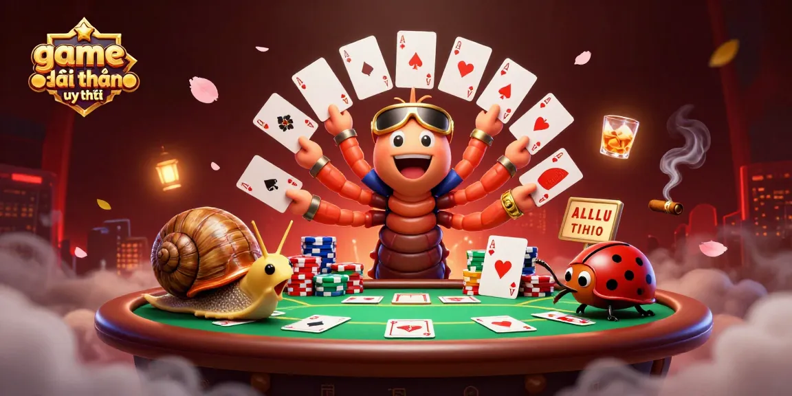 Experience thrilling gameplay at game bài đổi thưởng uy tín with our charming millipede dealer and high-roller snail.