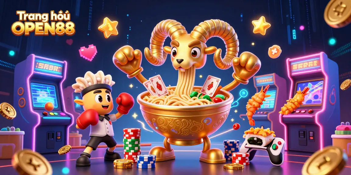 Engage in exciting gaming adventures at Trang chủ OPEN88 with vibrant characters and casino elements.