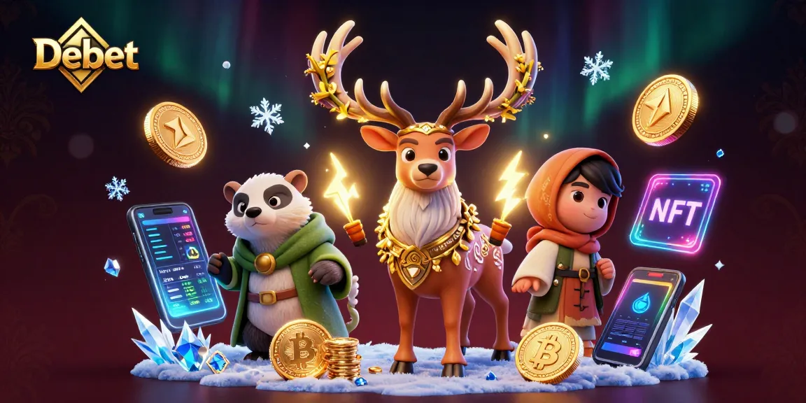 Bet and win together with Debet in this vibrant 3D casino illustration featuring magical creatures.