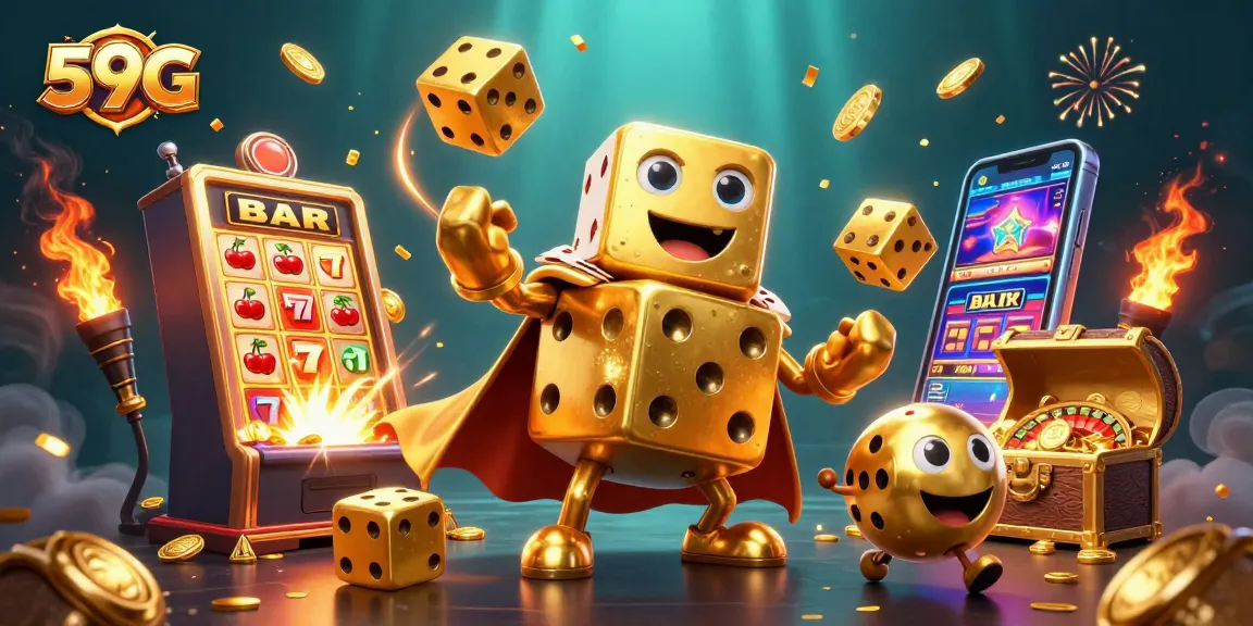 Experience the thrills of 59G's gaming world with golden dice and exciting jackpot action