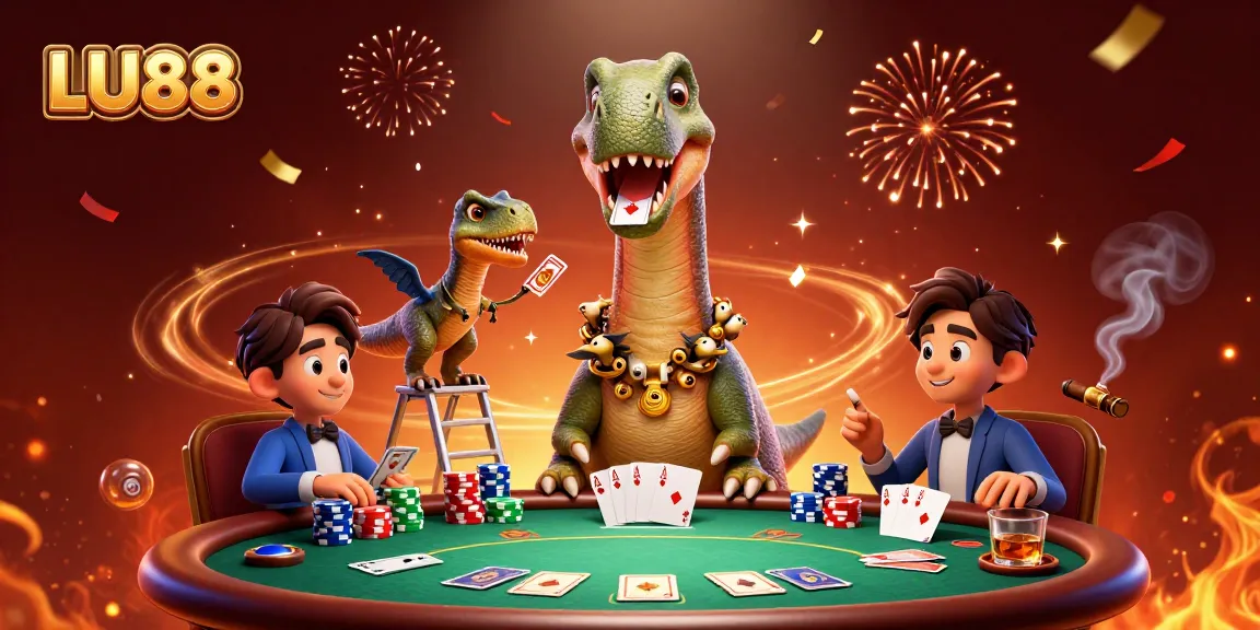 Experience thrilling action at LU88 casino with a lively poker scene featuring dynamic characters and vibrant game elements.