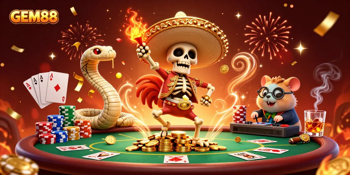 Experience the thrill of GAM88 with vibrant casino characters celebrating a jackpot!