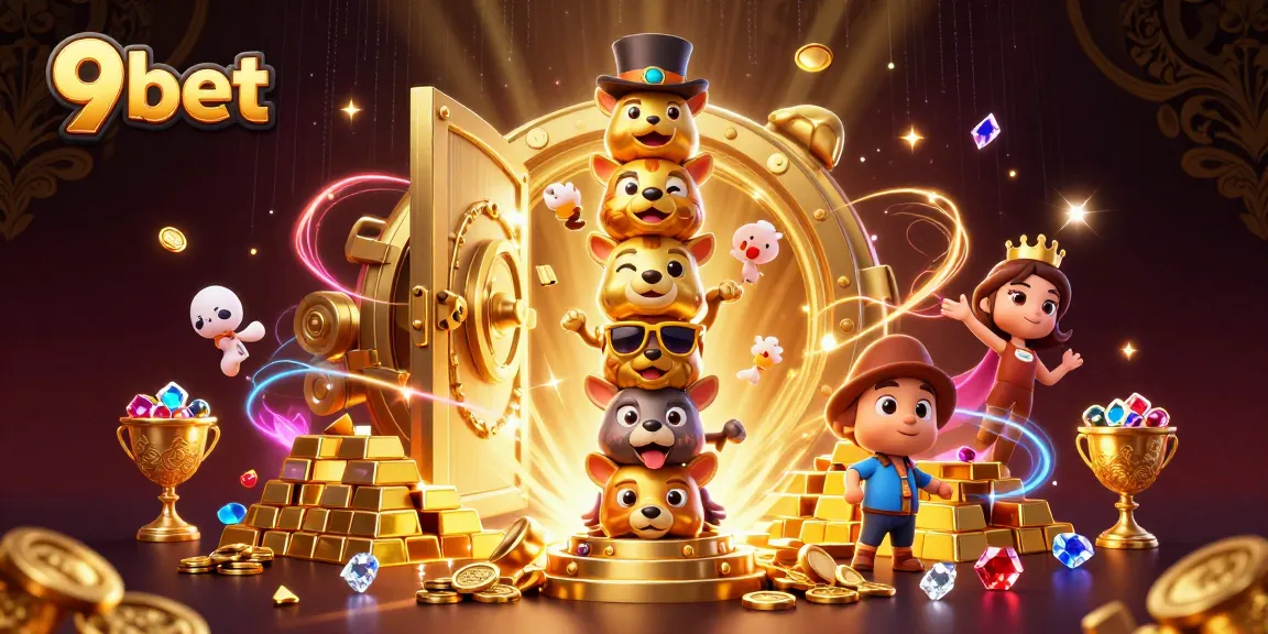 Experience exciting gameplay at 9bet with vibrant 3D casino elements and treasures.