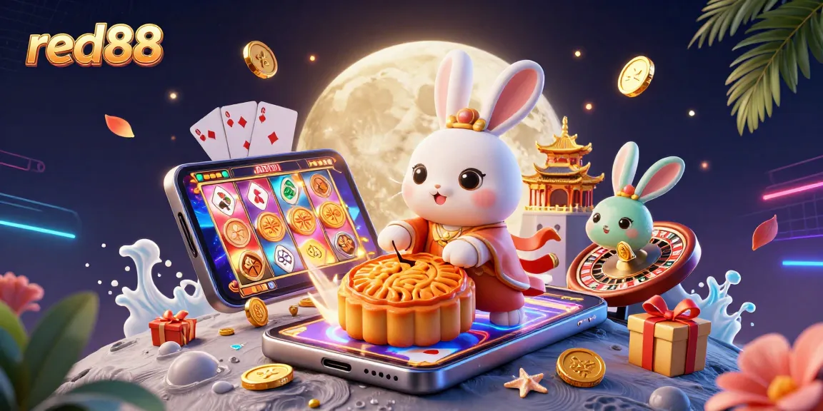 Experience ultimate slots excitement with the red88 moon rabbit illustration uncovering poker treasures.
