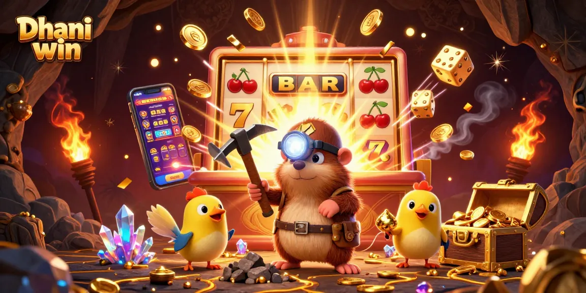 Dhani win reveals thrilling wins as a 3D cartoon treasure hunter mole explores a jackpot-filled adventure.