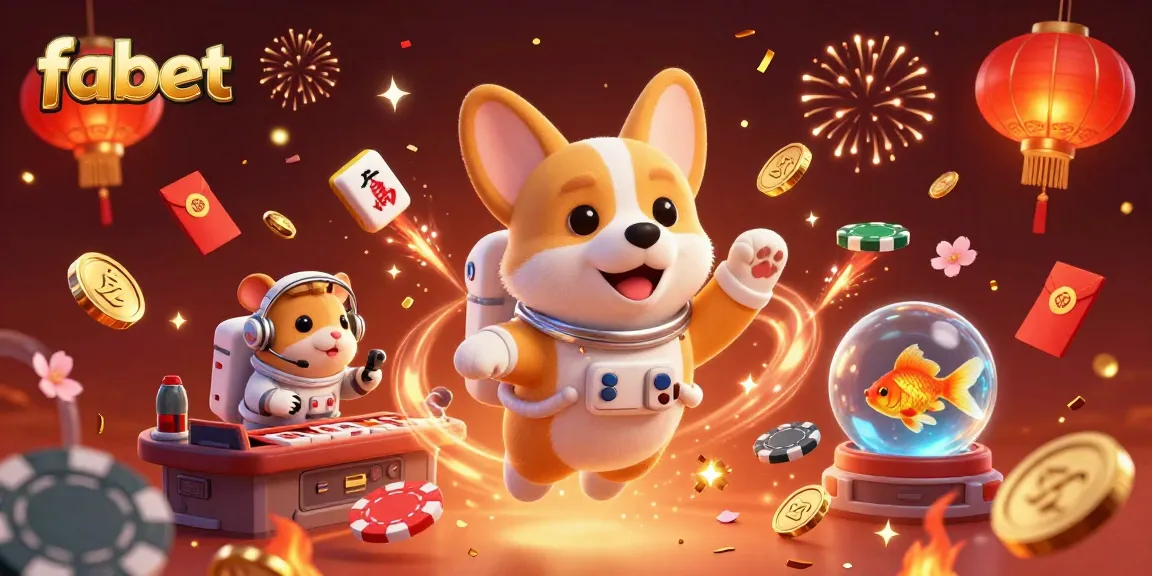 Experience thrilling action at fabet's space casino with corgi and hamster guides!