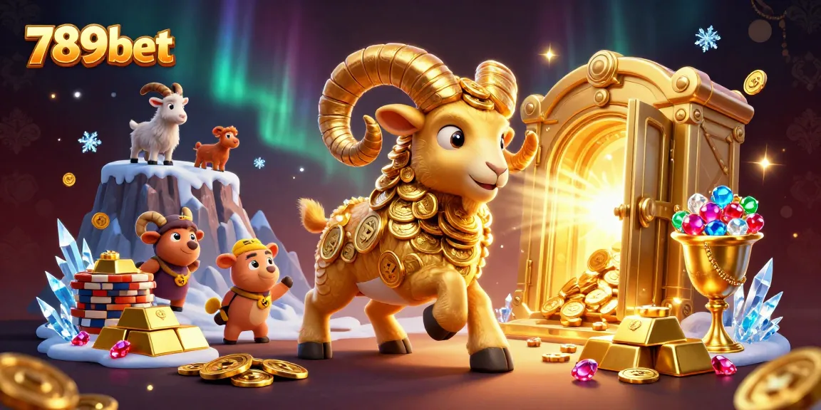 Engage with 789bet's thrilling golden ram adventure amidst treasures and casino excitement.