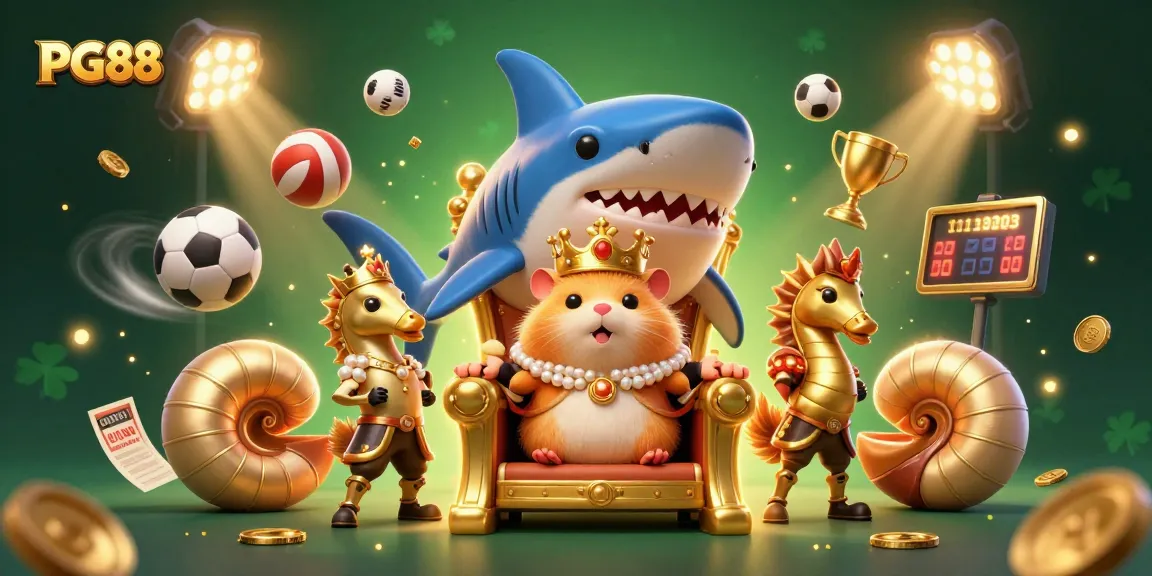 Experience excitement at PG88 with a fierce hamster king ruling over a vibrant casino scene.
