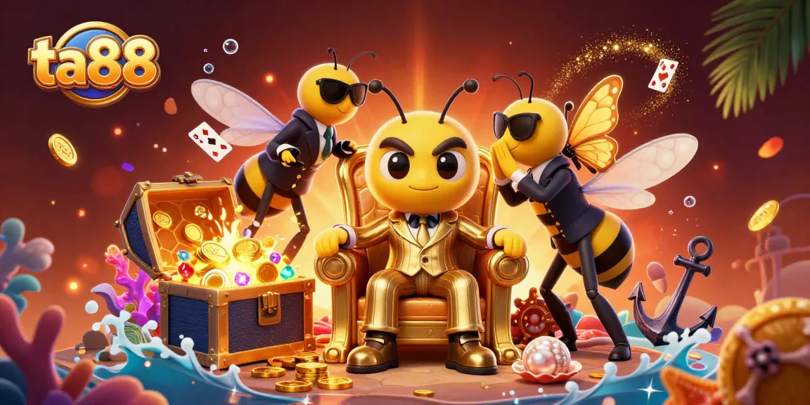 Experience thrilling betting action with ta88, featuring a vibrant 3D casino illustration packed with game elements.