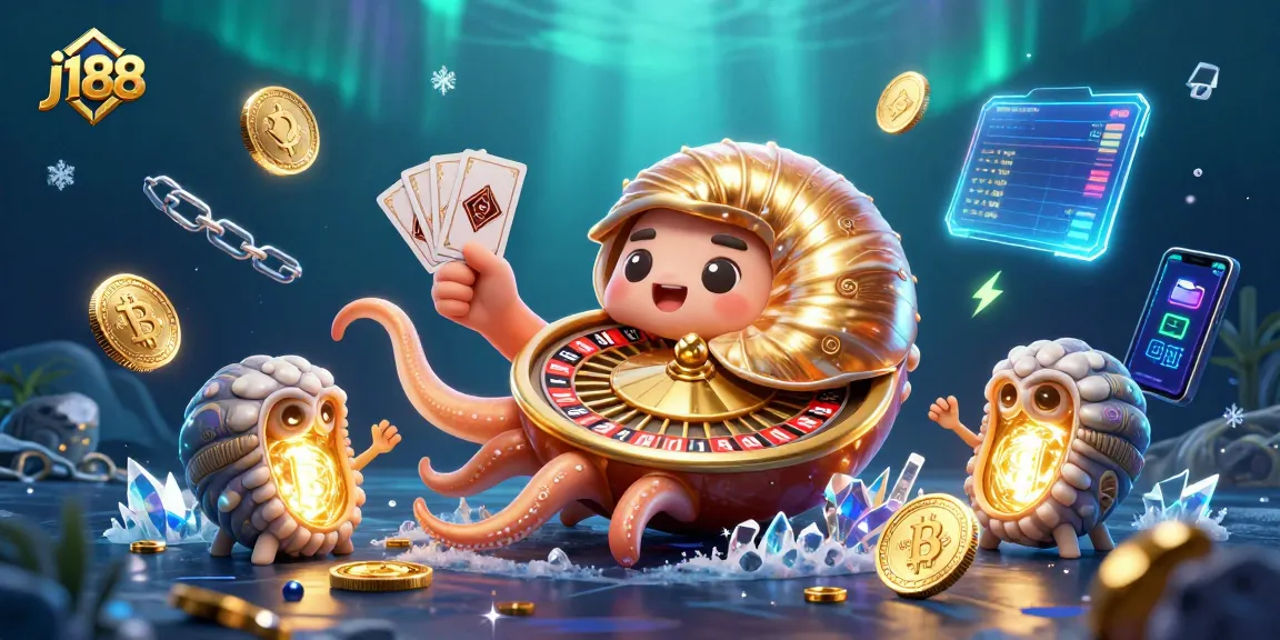 j188 gamblers engage with vibrant nautilus casino scene filled with crypto elements and lottery games