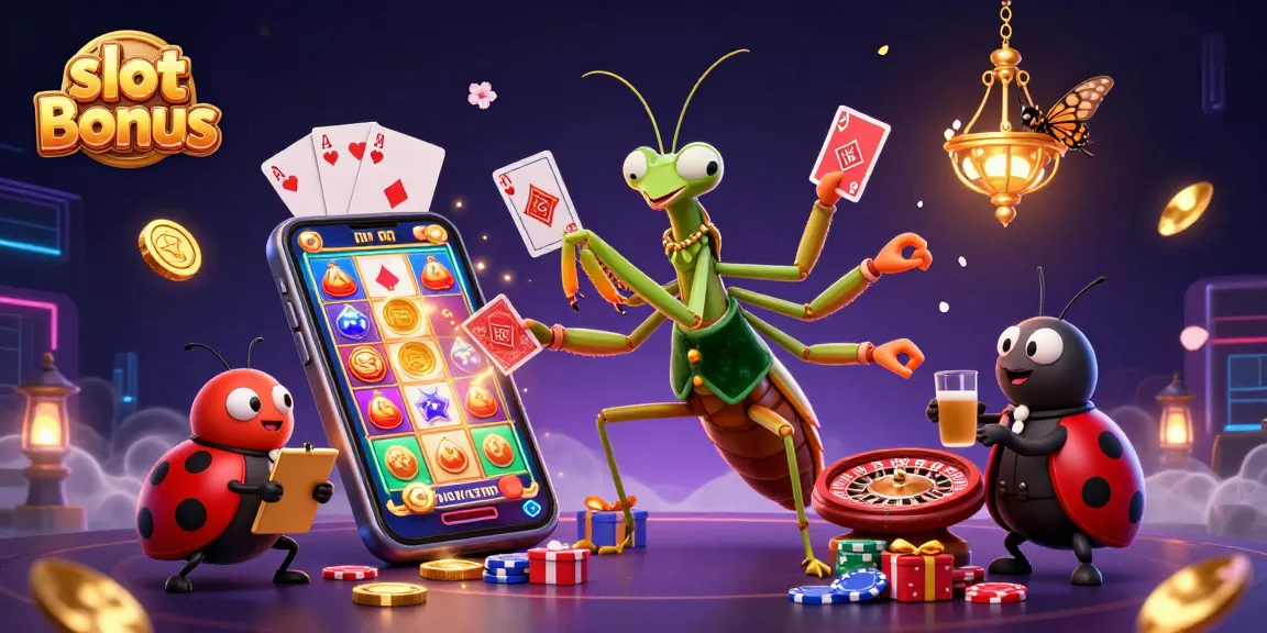 Experience thrilling slot bonus games with vibrant casino elements in this dynamic illustration.