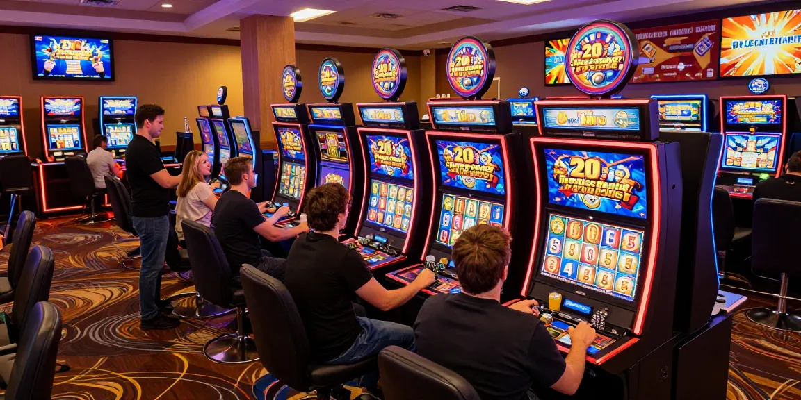 Exciting online casino scene with players enjoying 20 free spins on registration no deposit promotions, vibrant gaming atmosphere.