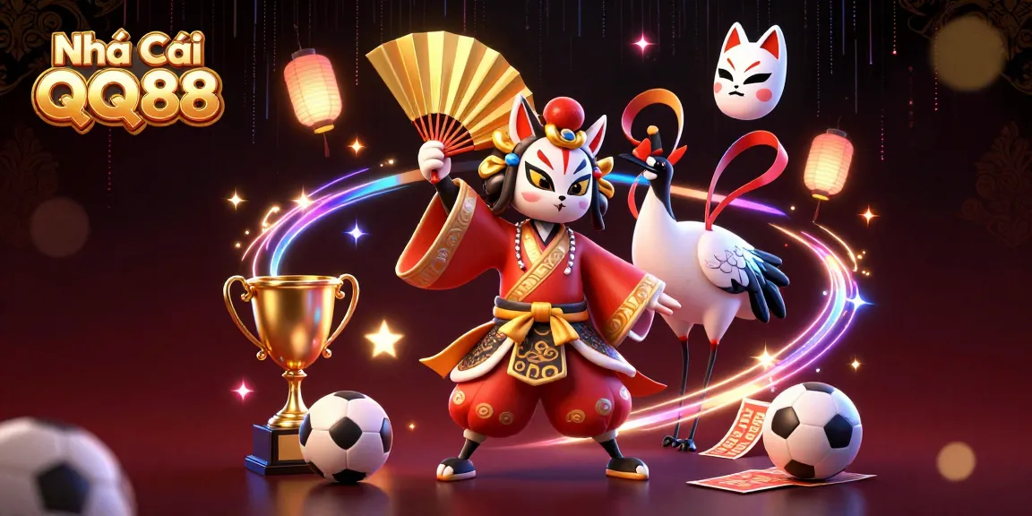 Experience thrilling gameplay at Nhà Cái QQ88 with vibrant sports betting illustrations and engaging elements.